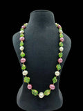 Ishhaara Green Baroque And Pearl Studded Necklace
