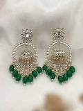 Ishhaara Green Bead Tassel Jhumka Drop Earrings