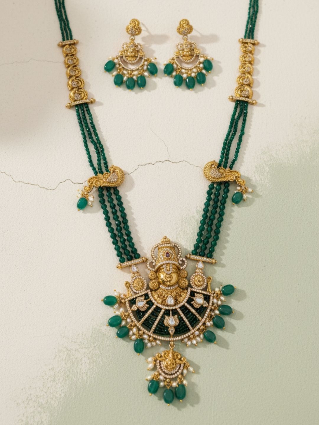 Ishhaara Green Beads Haram