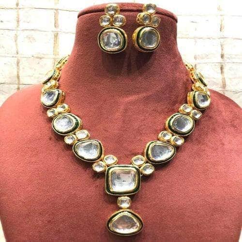 Ishhaara Big Kundan Meena Necklace