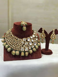 Ishhaara Green Big Kundan Semi Precious Bridal Necklace