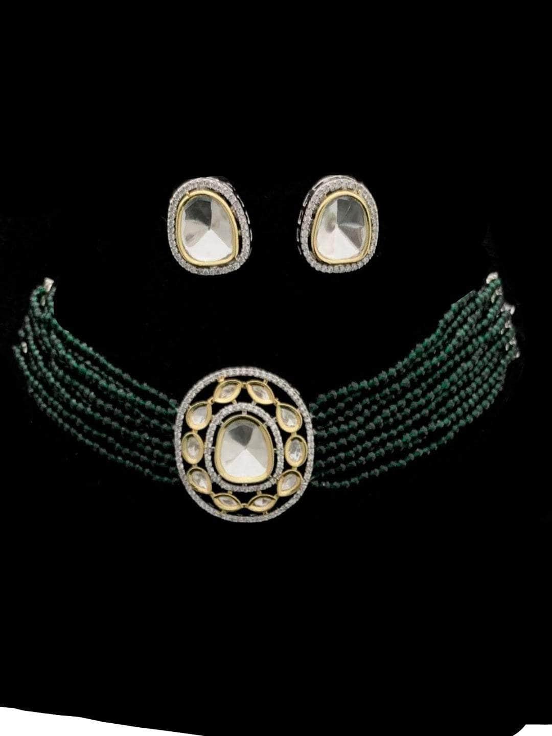 Ishhaara Green Blended Beads Choker