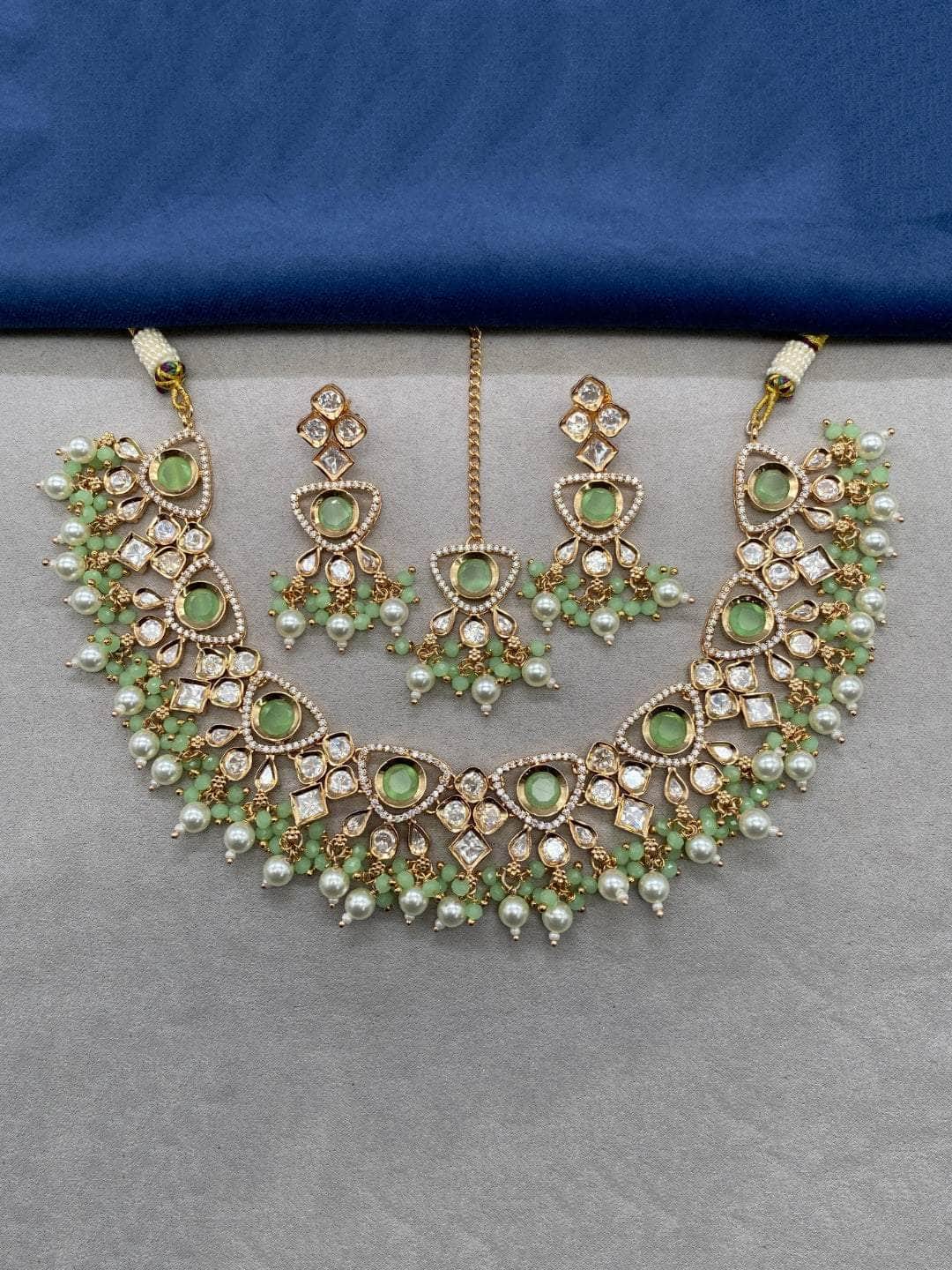 Ishhaara Red Blissful Pearl Drop Necklace Set