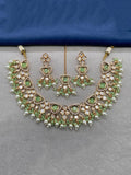 Ishhaara Green Blissful Pearl Drop Necklace Set