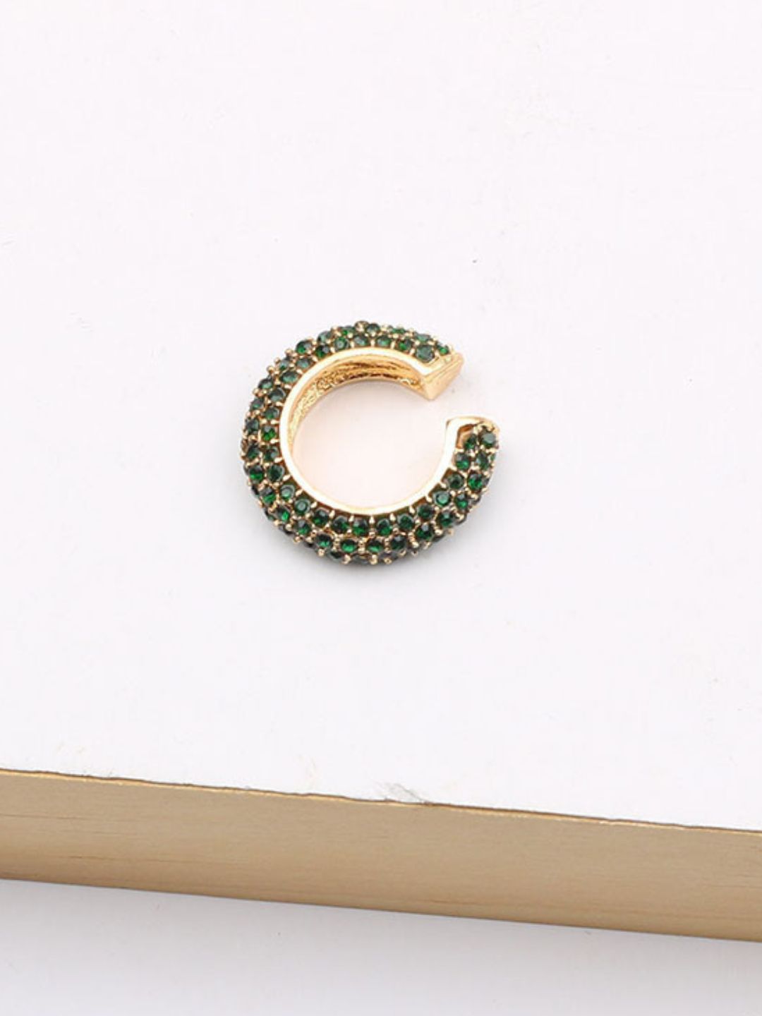 Ishhaara Green Bohemia Crystal Earcuff Earrings