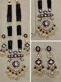 Ishhaara Green Brass Kundan Long Necklace Set