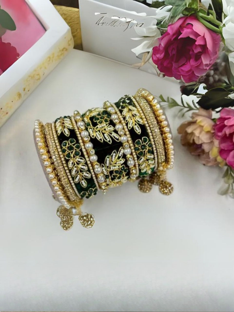 Ishhaara Green Bridal Mint Green Rajwadi Chooda