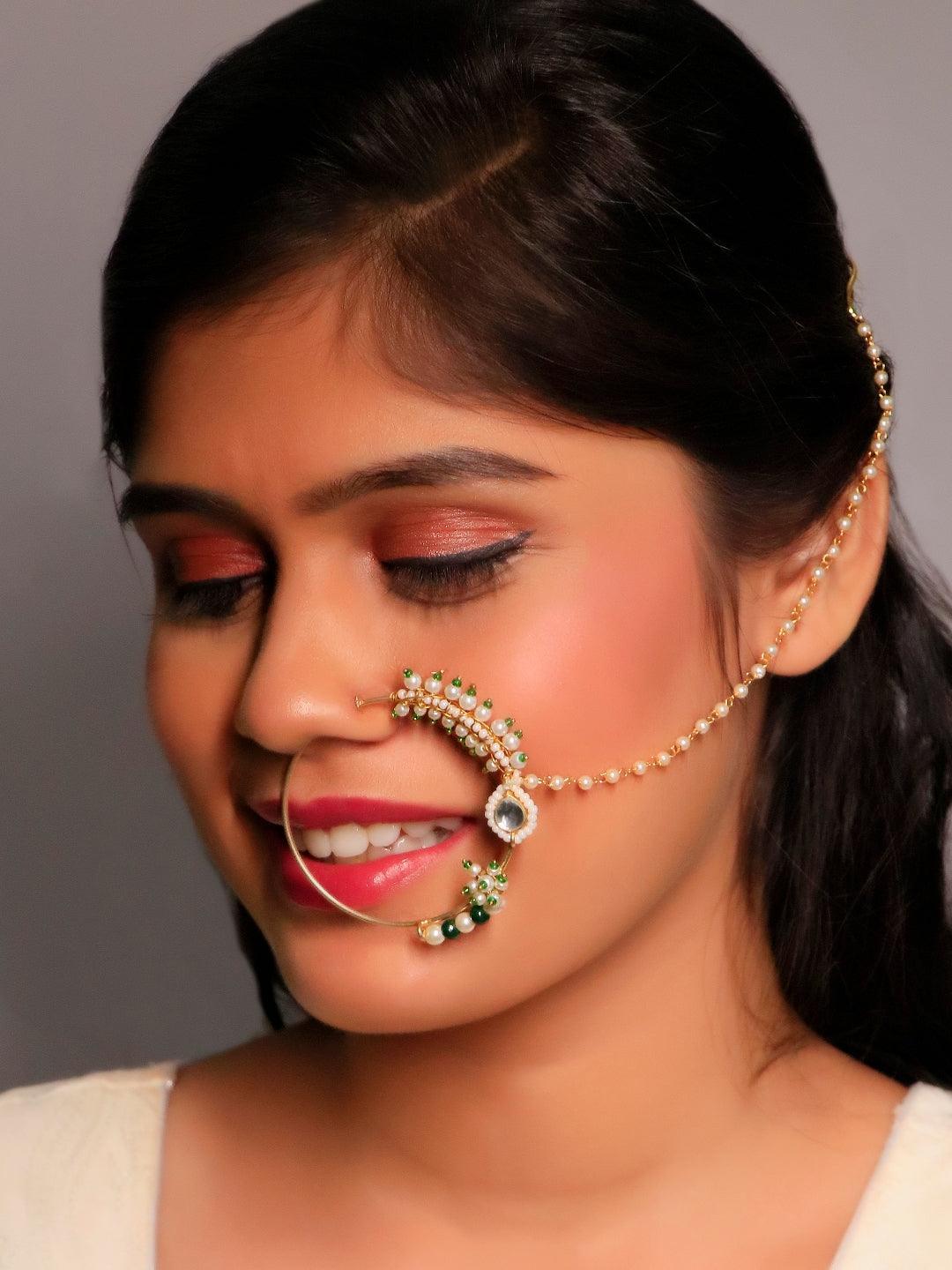 Ishhaara Green Bridal Nath