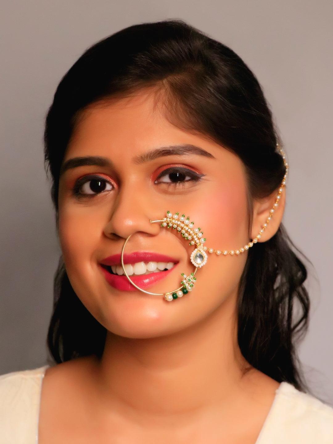 Ishhaara Green Bridal Nath