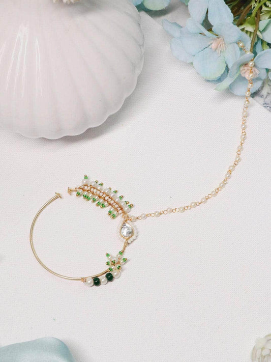 Ishhaara Green Bridal Nath