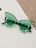 Ishhaara Green Butterfly Sunglasses
