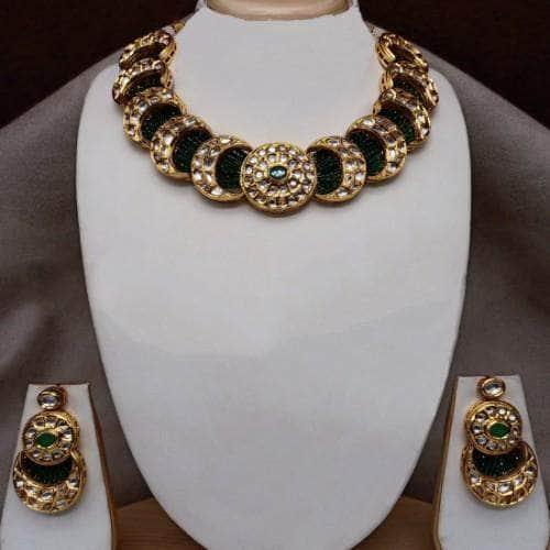 Ishhaara Chakra Side Flap Necklace And Earring Set