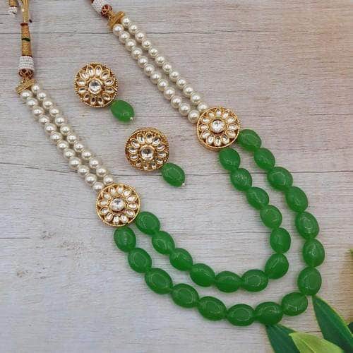 Ishhaara Green Chakra Side Patch Necklace Set