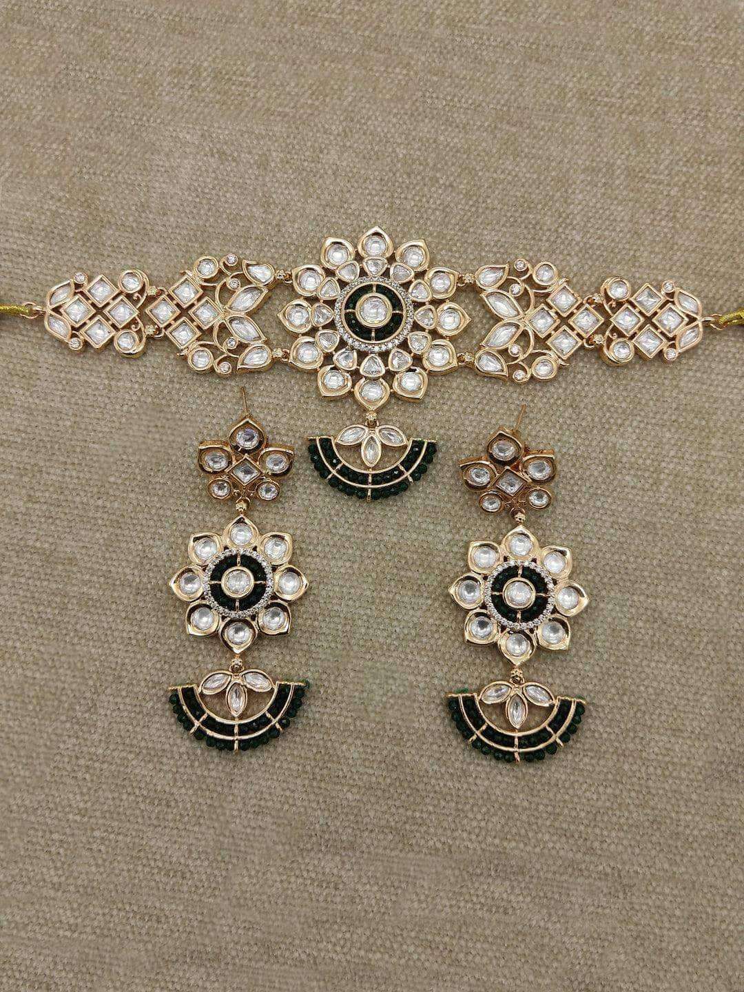 Ishhaara Chand Shaped Ad Stone Choker