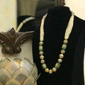 Ishhaara Green Chid Moti Multi Stone Necklace