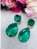 Ishhaara Green Classic Crystal Earring