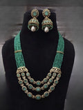 Ishhaara Green Classic Multi Layered Pearl Mala