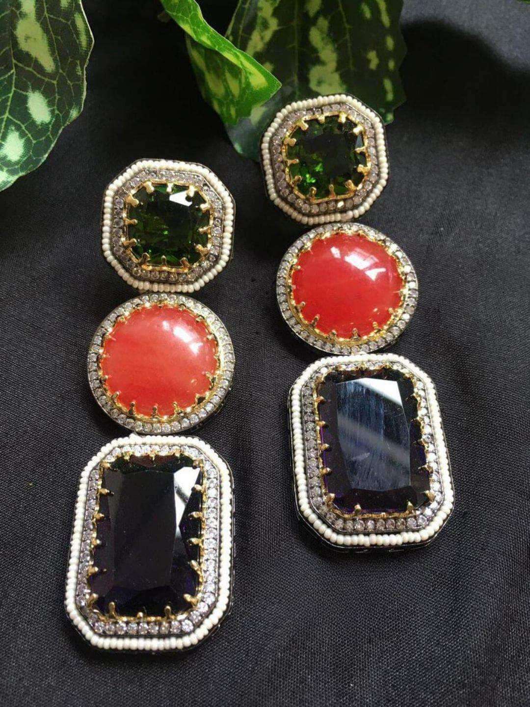 Ishhaara Color Bomb Stone Earrings