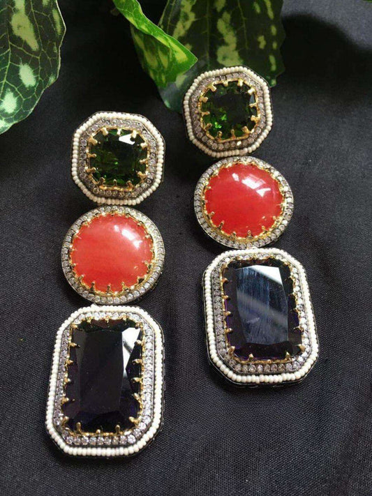 Ishhaara Color Bomb Stone Earrings