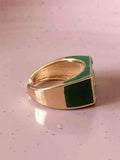 Ishhaara Green Colored Stainless Steel Ring