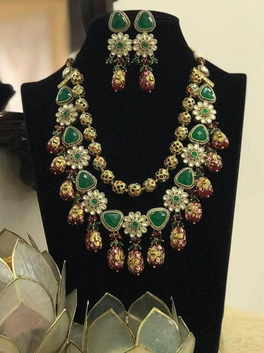 Ishhaara Colorful Layered Precious Stone Set