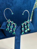 Ishhaara Green Contemporary American Diamond Chandbalis Earcuff Earrings