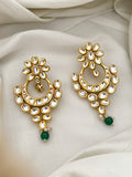 Ishhaara Green Contemporary Chandbalis Earrings