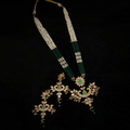 Ishhaara Green Crystal Jadau Necklace Set