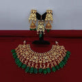 Ishhaara Green Design Jadau Choker Earring And Teeka Set
