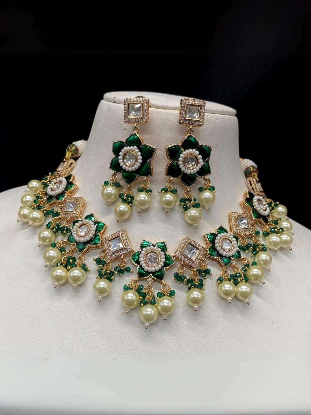 Ishhaara Designer Multi Color Beaded & Kundan Necklace