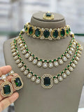 Ishhaara Green Doublet Layered Polki Necklace