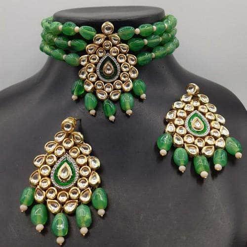 Ishhaara Drop Meena Kundan Pendant Choker Set