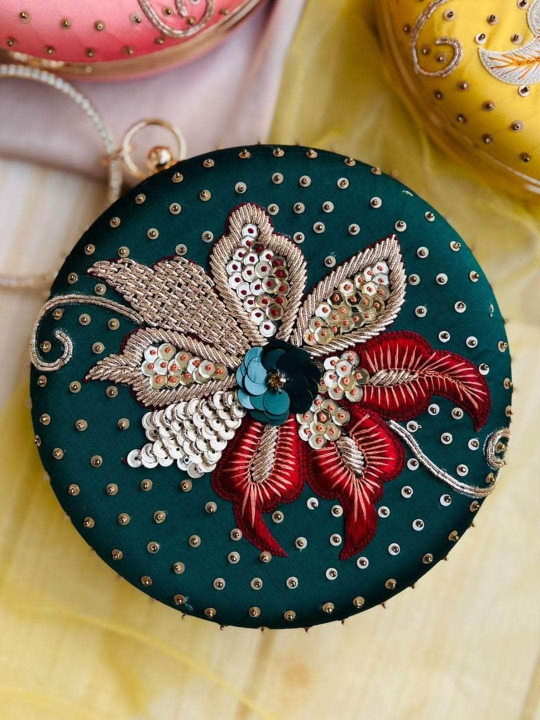 Ishhaara Embroidered Round Clutch