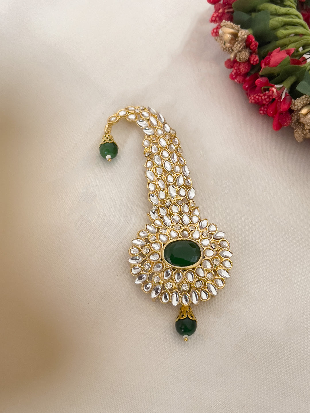 Ishhaara Green Emerald Designer Kalangi