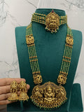 Ishhaara Green Exclusive Lakshmi Pendant Beaded Necklace