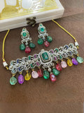 Ishhaara Green Exclusive Victorian Diamond High Neck Choke