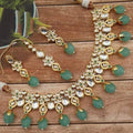 Ishhaara Flower Antique Drop Necklace Set