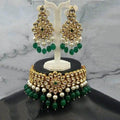 Ishhaara Green Flower Kundan Choker And Earring Set