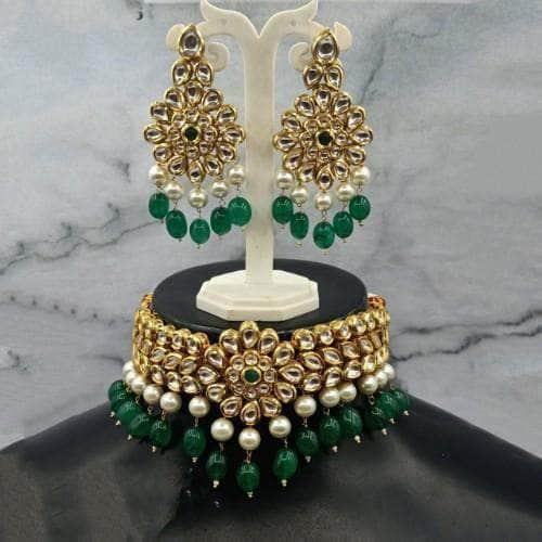 Ishhaara Flower Kundan Choker And Earring Set