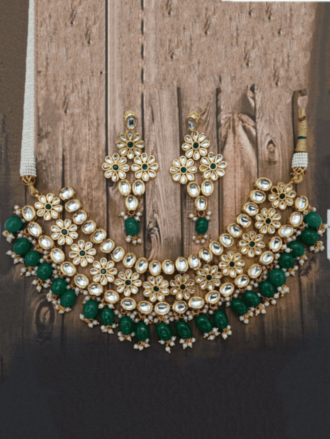 Buy Flower Motif Kundan Necklace Set Online Ishhaara