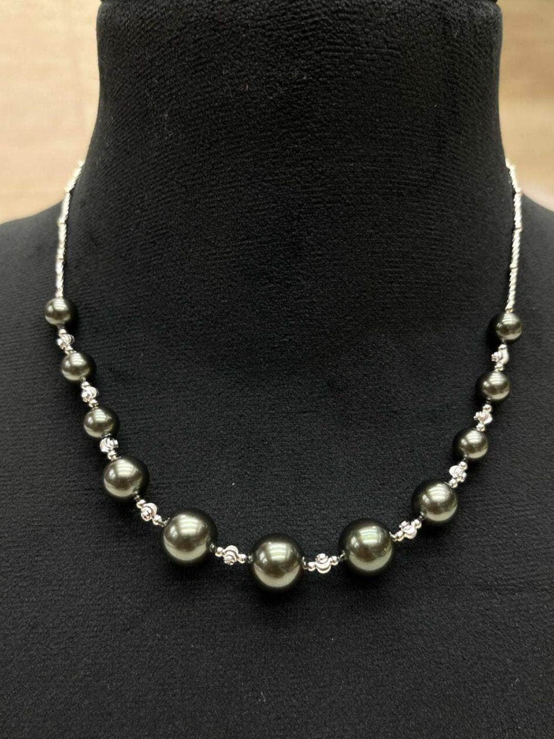 Ishhaara Green Fresh Water Pearls Short Necklace