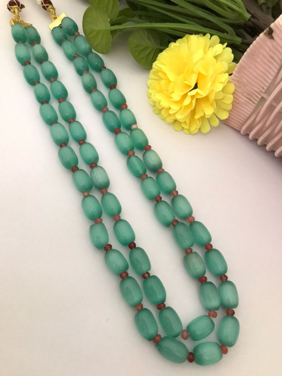Ishhaara Green Gemstone Beaded Mala