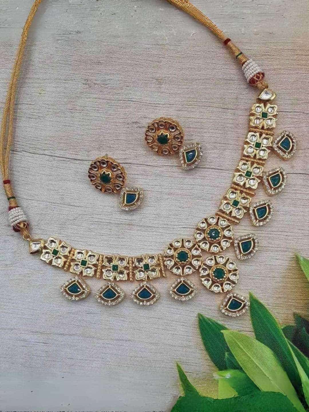 Ishhaara Gomentric Drop Hanging Necklace Set