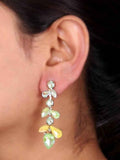 Ishhaara Green Gradient Drop Earrings - Oceanic