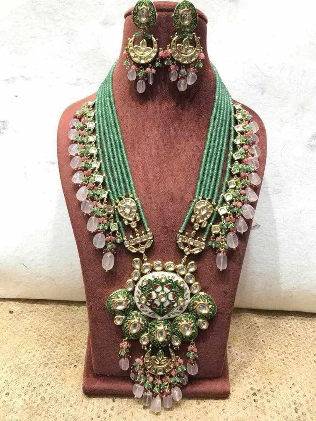 Ishhaara Handpainted Kundan Pendant Necklace