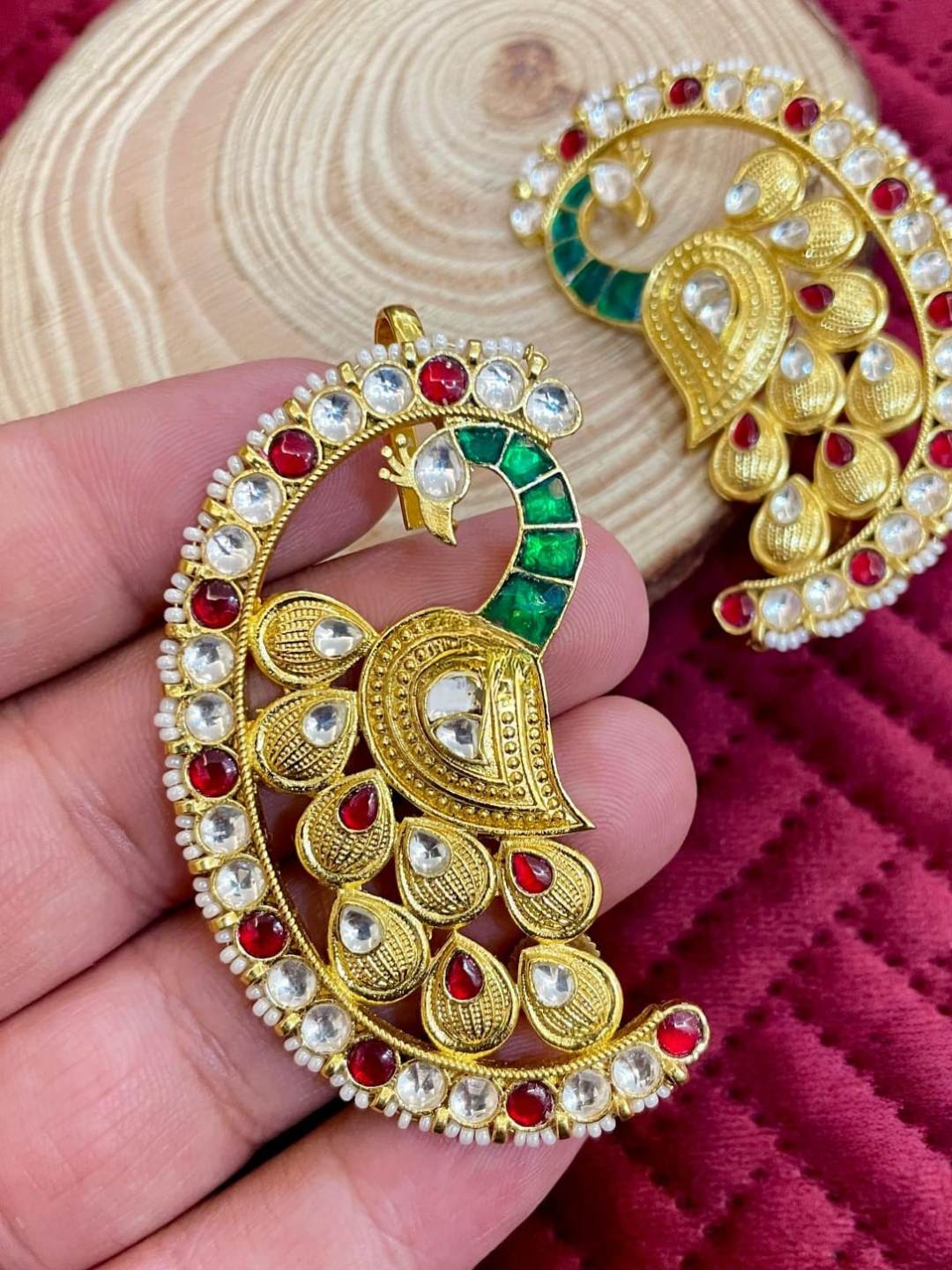 Ishhaara Multicolor Jadau Kundan Jhoomar Earcuff Earrings