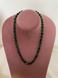 Ishhaara Green Jade Oval Shape Diamond Cut Mala