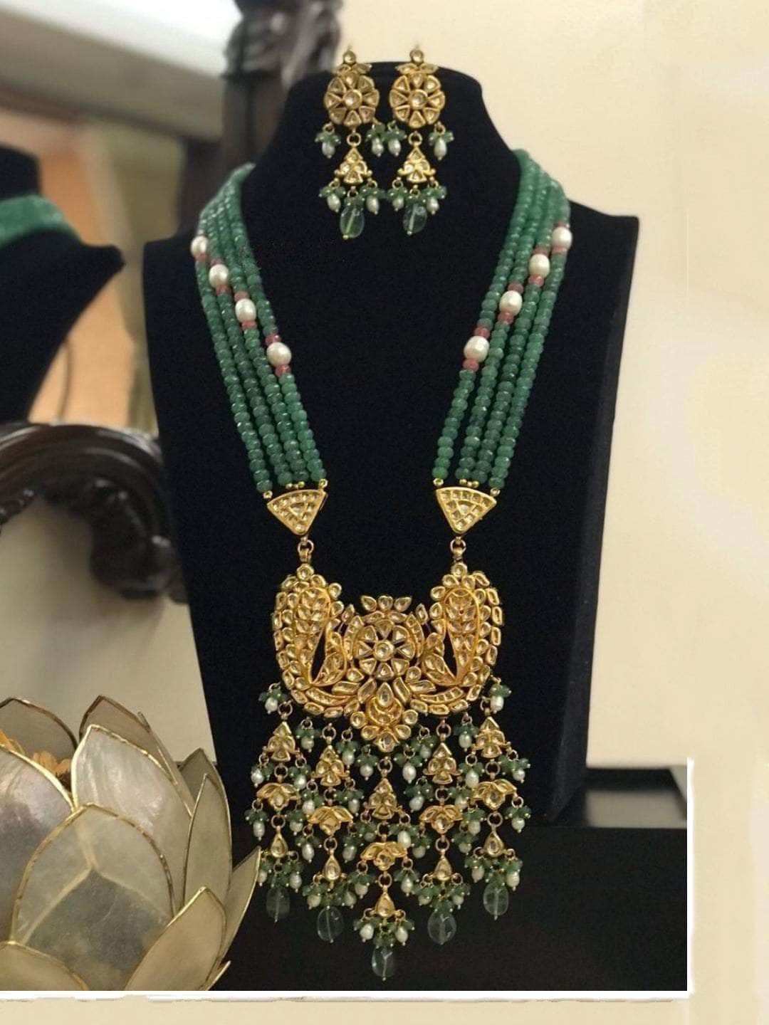 Ishhaara Green Keri Kundan Necklace