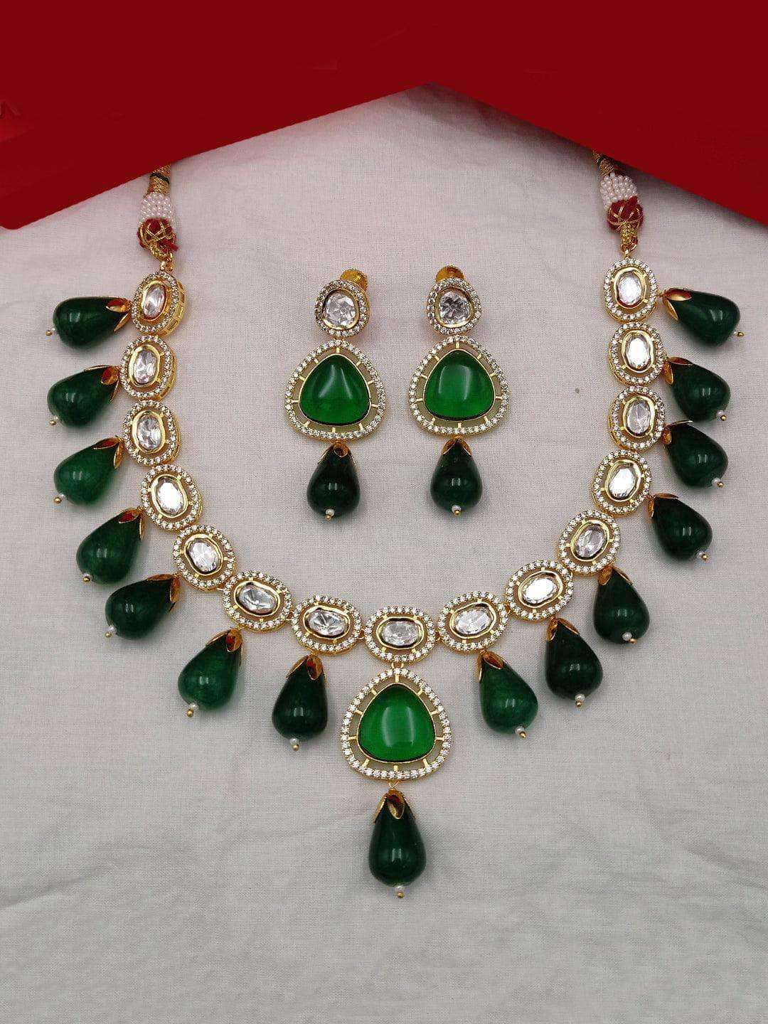 Ishhaara Kundan Beaded Studded Jewelry Set