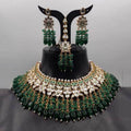 Ishhaara Green Kundan Choker Coral Tassel Necklace Set
